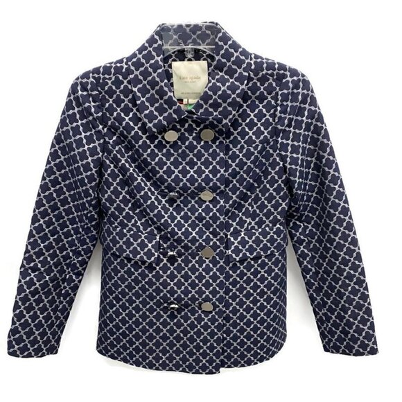 kate spade Jackets & Blazers - Kate Spade Navy &Silver Quatrefoil Peacoat Jacket
